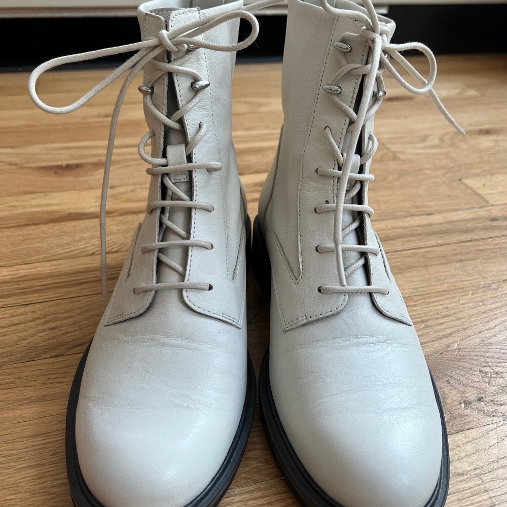 Rag & Bone Antique White Slayton Combat Boot (Size 39.5)